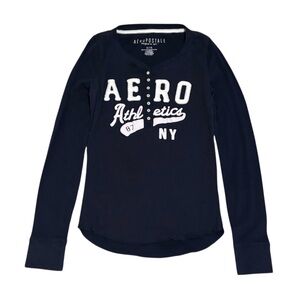 y2k Aeropostale graphic henley top